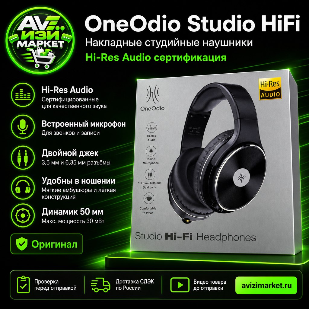 🎧 OneOdio Studio HiFi — накладные наушники с Hi-Res Audio